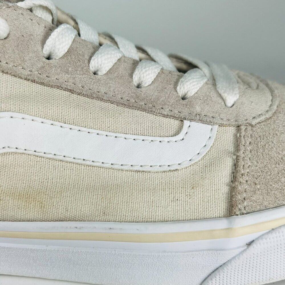 Vans Old Skool Canvas Suede Low Top Skate Sneakers Shoes Beige Grey Women 8.5 - Picture 9 of 13
